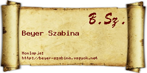 Beyer Szabina névjegykártya